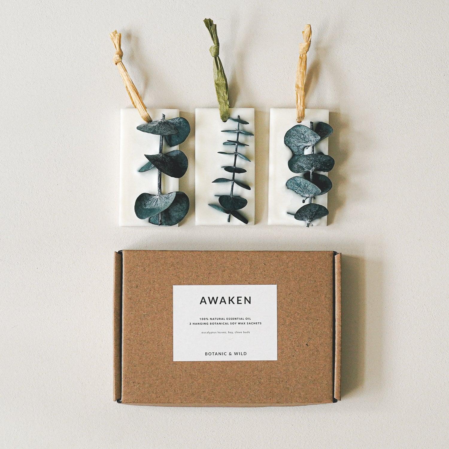 AWAKEN Hanging Botanical Wax Sachets - Botanic & Wild