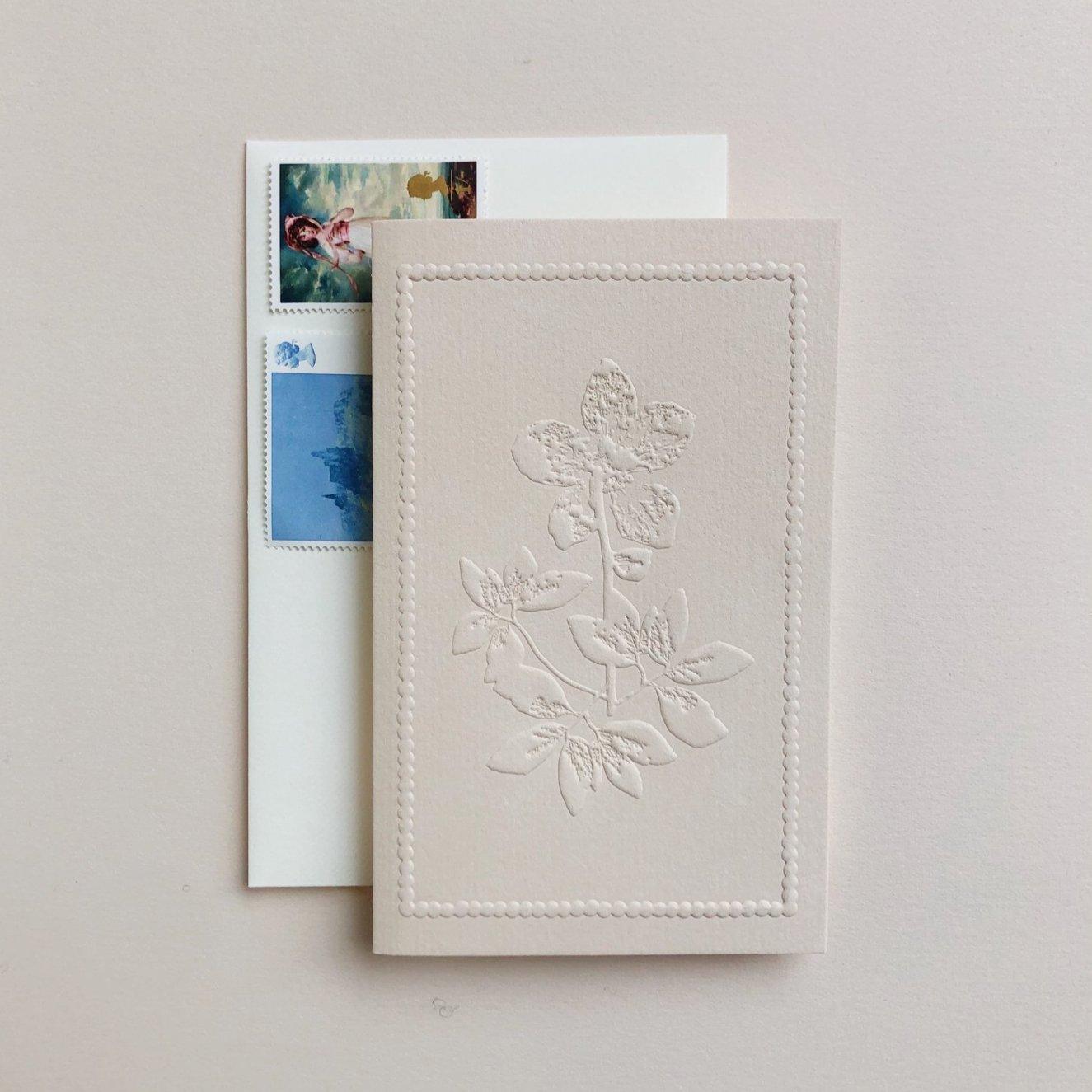 Emboss Winter Rose Card - Botanic & Wild