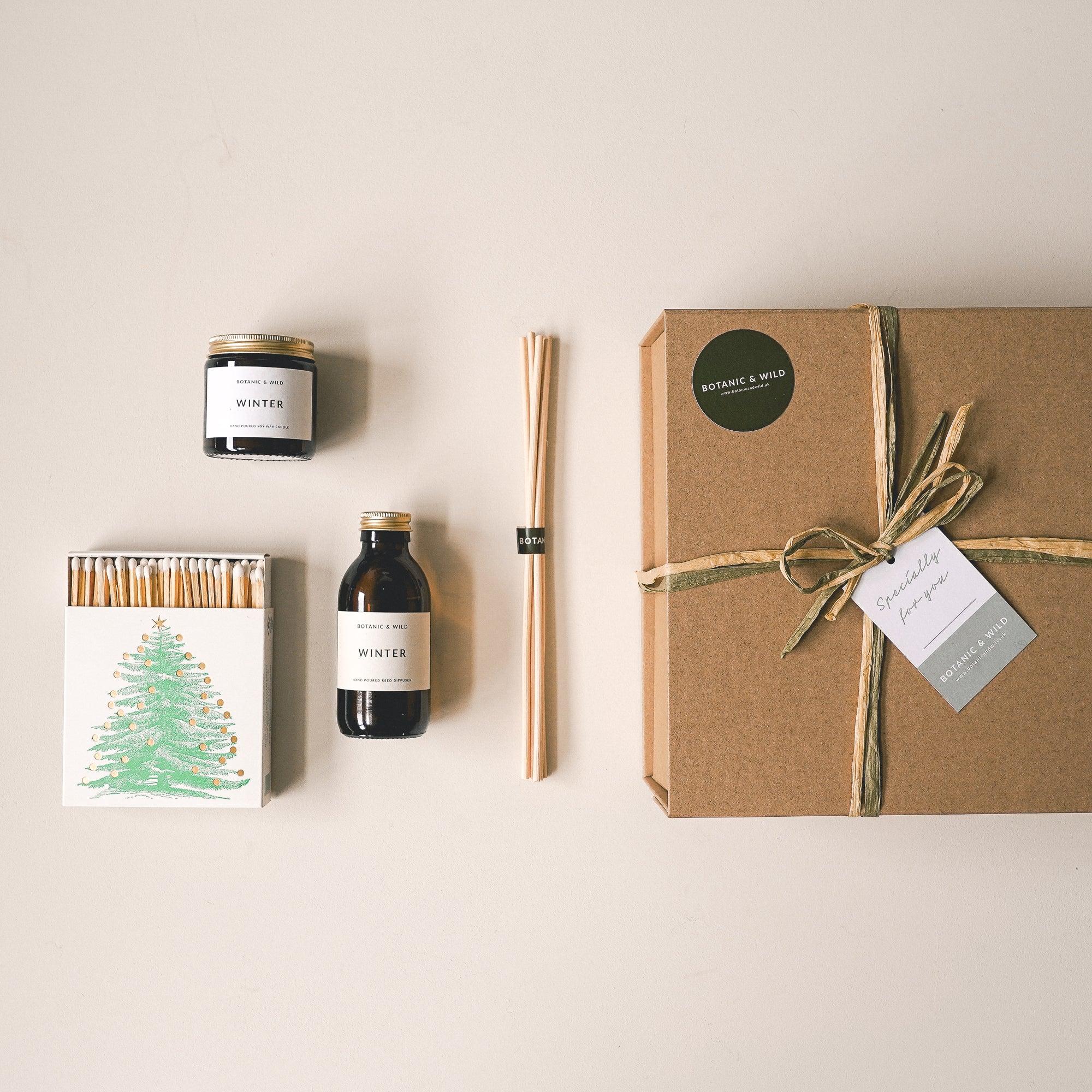 FESTIVE CANDLE, DIFFUSER & MATCHES Gift Set - Botanic & Wild