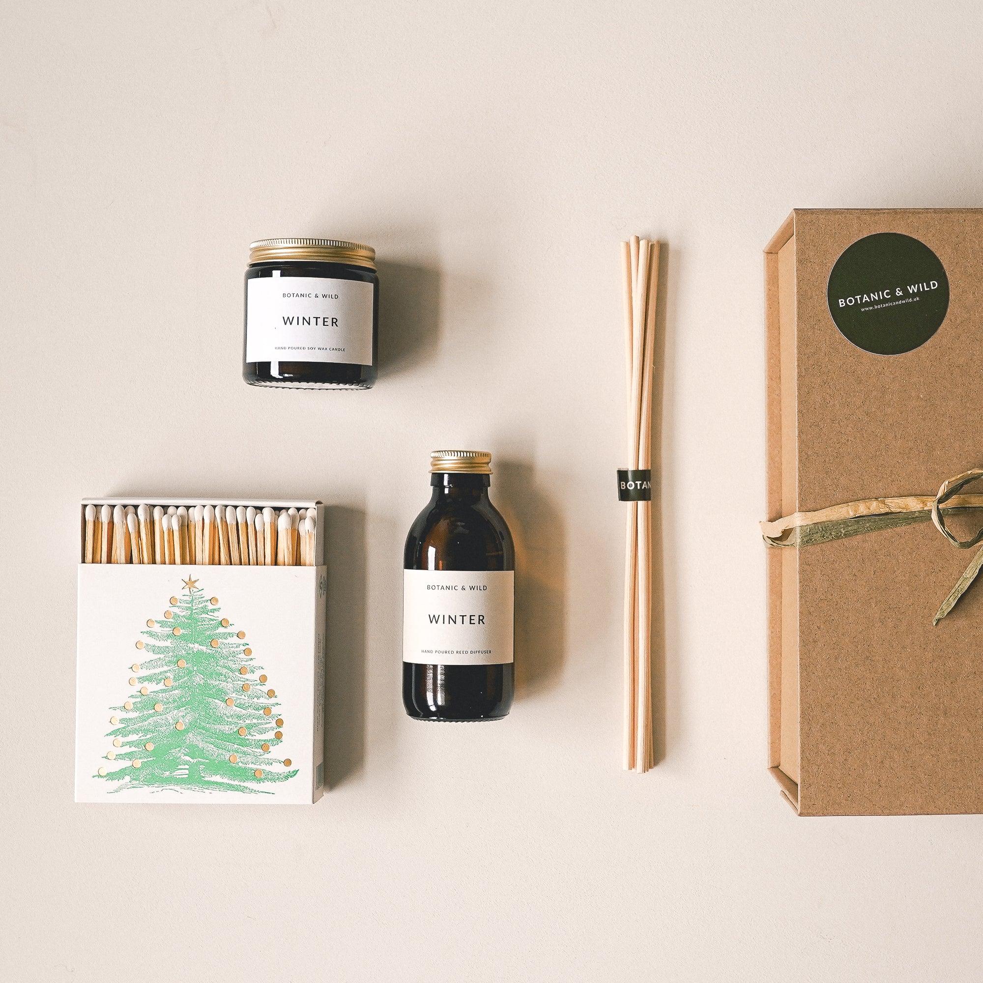 FESTIVE CANDLE, DIFFUSER & MATCHES Gift Set - Botanic & Wild