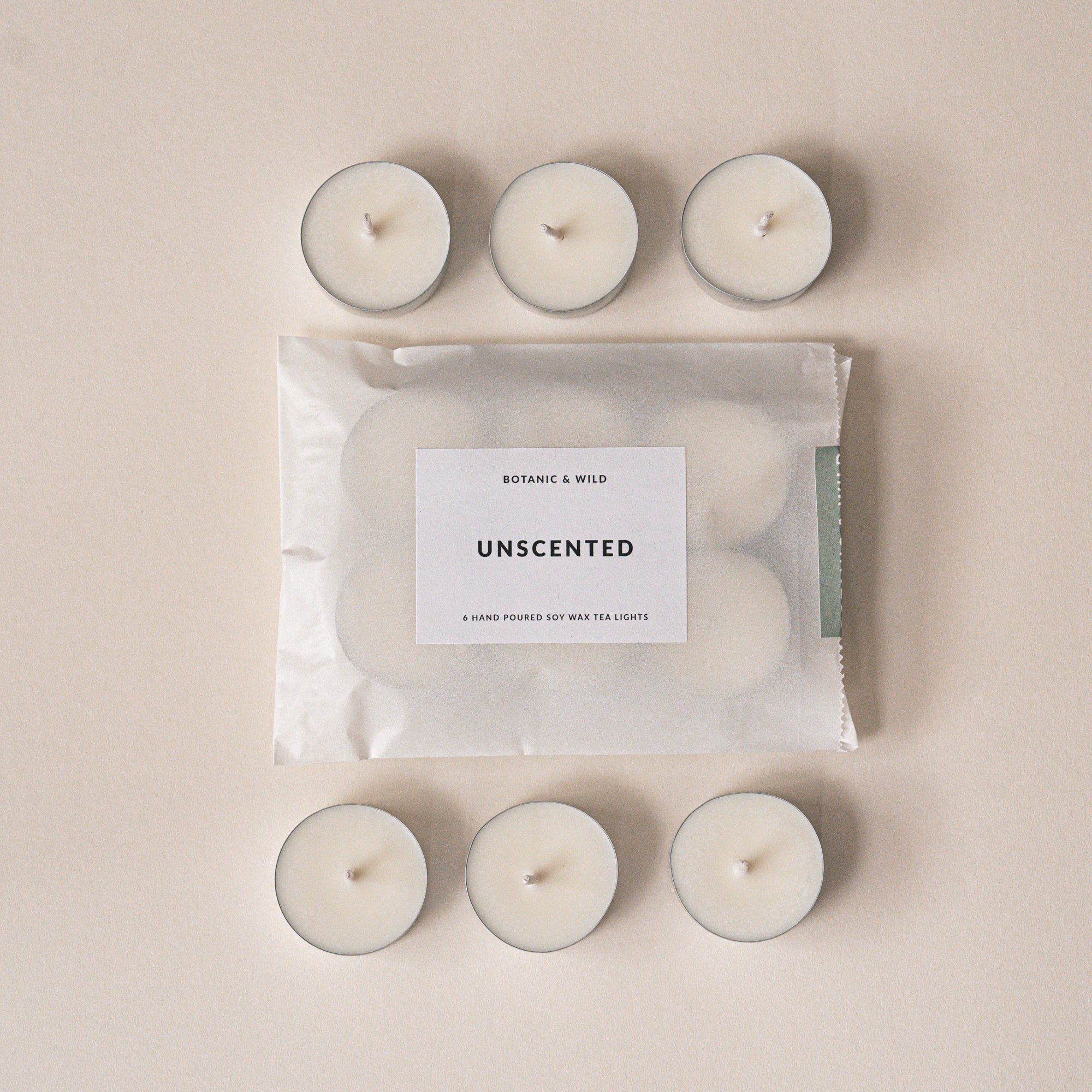 UNSCENTED Soy Wax Tea Lights
